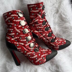 Christian Louboutin Red Graphic Lace-Up size 36.5